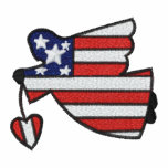 Patriotic angel USA women's embroidered shirt embroidered shirts