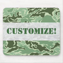 Patriotic Army Custom Green Camouflage Designs Mouse Mats