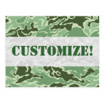 Patriotic Army Custom Green Camouflage Designs Post Card