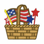 Patriotic basket USA flag stars embroidered shirt embroidered shirts