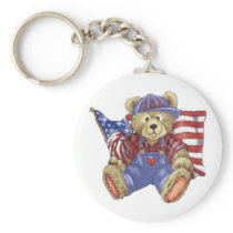 Patriotic Bear Keychain