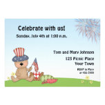 Patriotic Bear Picnic, BBQ Invitation