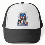 Patriotic Border Collie Stars & Stripes Apparel Mesh Hats
