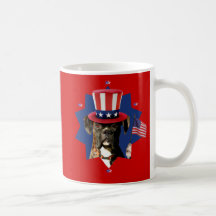 Patriotic Boxer Dog mug