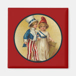 Patriotic_Boy and Girl_Magnet