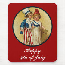 Patriotic_Boy and Girl_Mousepad