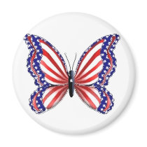 Patriotic Butterfly Fridge Magnet