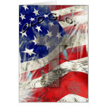 Patriotic Card - Flag - US - Eagle - Fireworks
