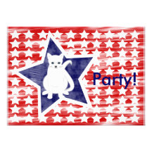 Patriotic Cat, Party Invitation
