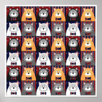 Patriotic Cat Print Small