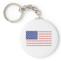 Patriotic Cat/USA Key Chain