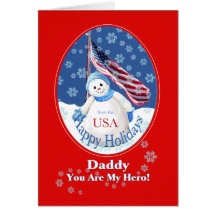 Patriotic Christmas Card for Daddy in Military