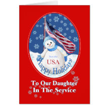 Patriotic Christmas Card for Daughter in Military