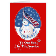 Patriotic Christmas Card for Son in Military