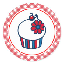 Patriotic Cupcake Stickers