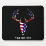 Patriotic Deer Skull Mouse Pads