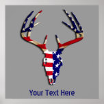 Patriotic Deer Skull Print