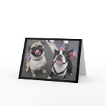 Patriotic dogs greeting card