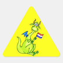Patriotic Dragon Triangle Sticker