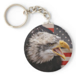 Patriotic Eagle Image Keychain