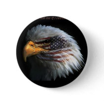 Patriotic Eagle with flag background Buttons