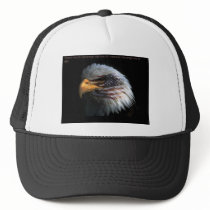 Patriotic Eagle with flag background Mesh Hats