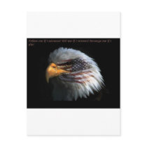 Patriotic Eagle with flag background Post Card