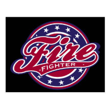 Patriotic Firefighter Post Card