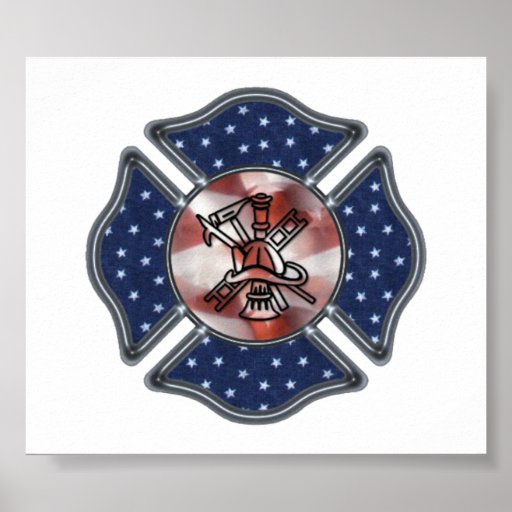 Patriotic Firefighter Poster