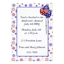 Patriotic Fireworks Custom Announcement