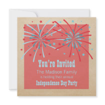 Patriotic Fireworks Invitation