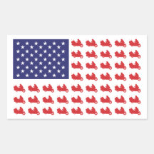 Patriotic Goldwing Motorcycle Rectangle Sticker