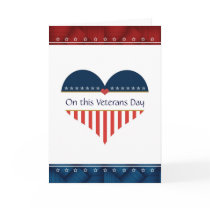 Patriotic Heart Veterans Day Greeting Card