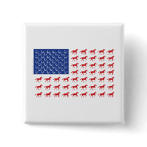 Patriotic Horses American Flag Pinback Buttons