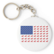 Patriotic Horses American Flag Keychains