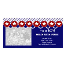 Patriotic It's a Boy Photo Cards