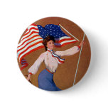 Patriotic Lady, US flag and Eagle buttons
