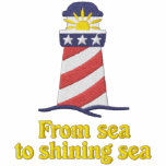 Patriotic Lighthouse USA Embroidered Hooded Sweatshirt