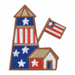 Patriotic lighthouse USA women's embroidery shirt embroidered shirts
