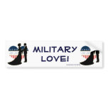 Patriotic Military Love Silhouette Bumper Sticker