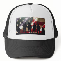 Patriotic Military Soldier Silhouettes Mesh Hat