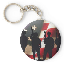 Patriotic Military Soldier Silhouettes Key Chains