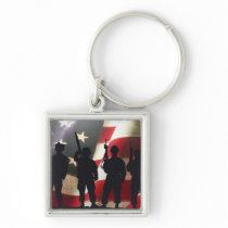 Patriotic Military Soldier Silhouettes Keychains