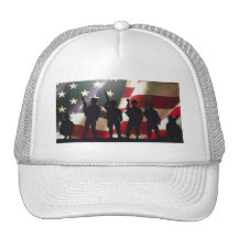 Patriotic Military Soldier Silhouettes Mesh Hats