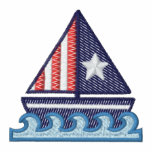 Patriotic nautical boat embroidered men's shirt embroidered polo shirt