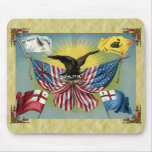 Patriotic Old Flags Print Mousepad