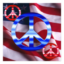 Patriotic Peace Sign Invitations