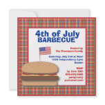 Patriotic Picnic Burger Barbecue Invitation