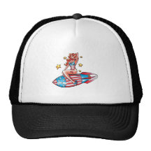Patriotic Pin Up Girl Trucker Hats