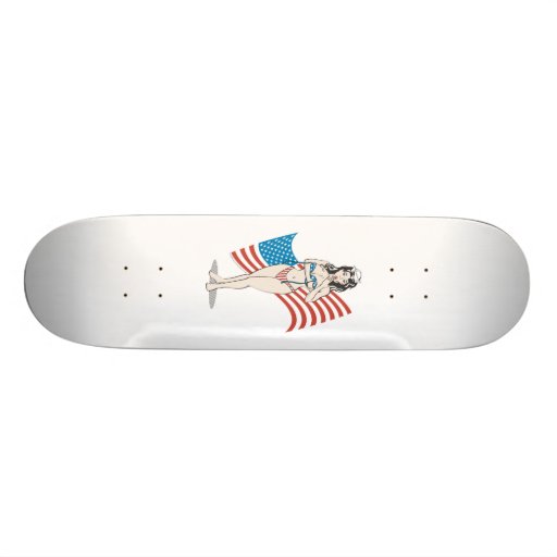 Patriotic pinup girl skate decks